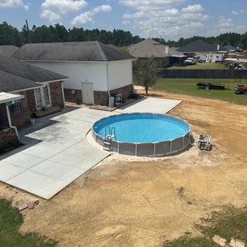 Thompson Construction - Finished brand new slab, leveled yard, and dug in pool - Patio Coverings Near Me