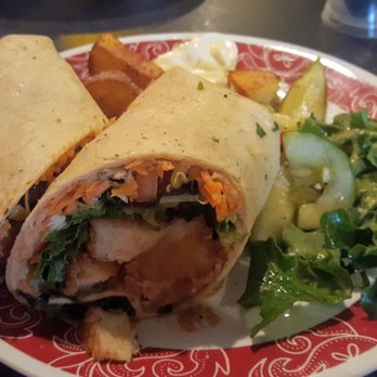 Dancing Avocado Kitchen - Veggie "chicken" wrap,side of taters - Mexican Near Me - Daytona Beach, Florida