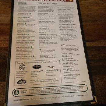 Town Hall Brewery - Menu - Pubs Near Me - Minneapolis, Minnesota Town Hall Brewery - Menu - Pubs Near Me - Minneapolis, Minnesota