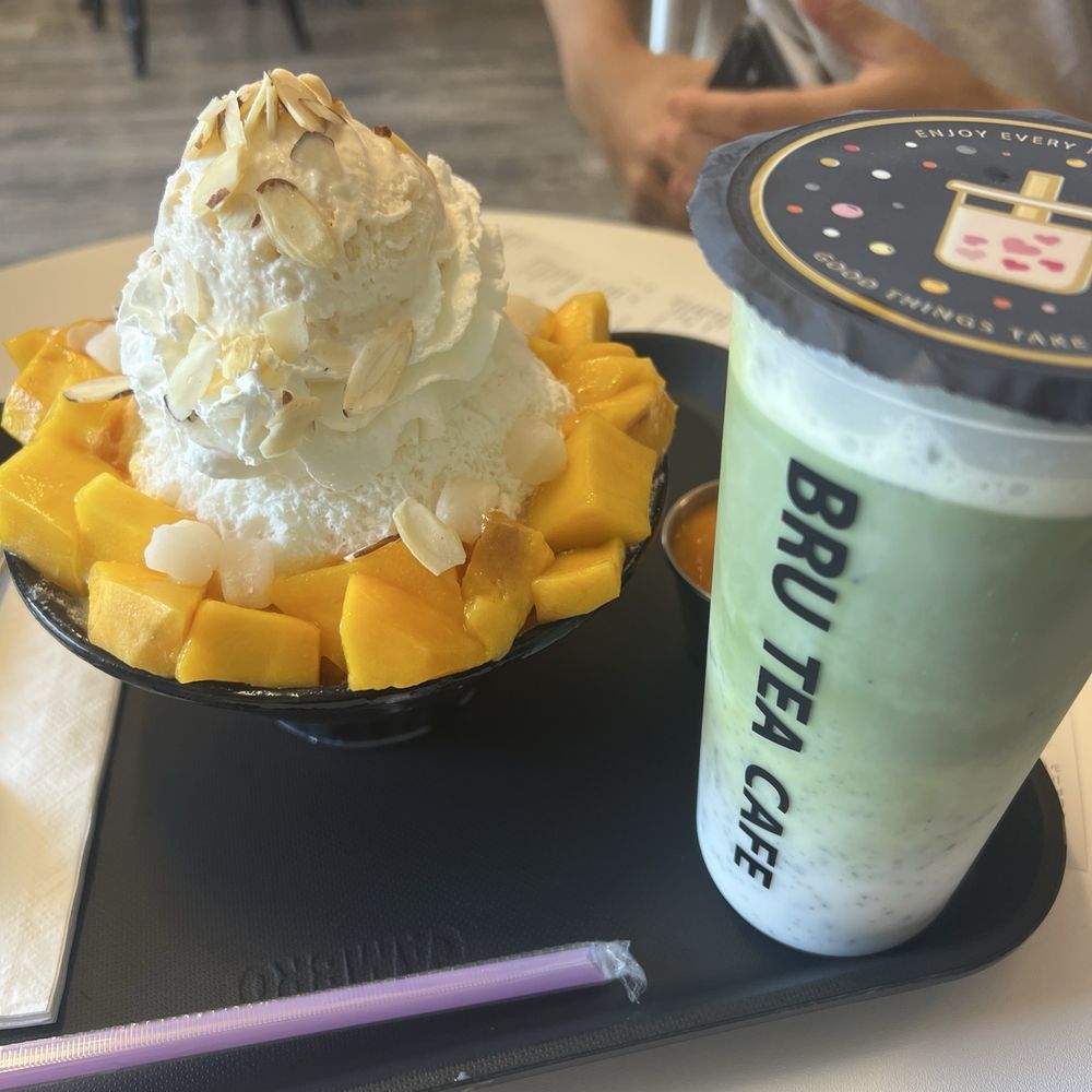 Bru Tea Cafe - Mango Coconut Bingsoo, matcha - Bubble Tea Near Me - Elk Grove, California Bru Tea Cafe - Mango Coconut Bingsoo, matcha - Bubble Tea Near Me - Elk Grove, California