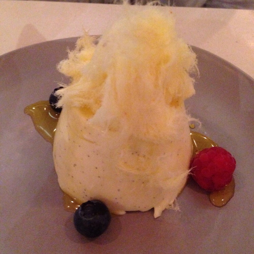 Small Plates - Panna cotta served with fairy floss - Tapas/Small Plates Near Me - Eltham, VIC