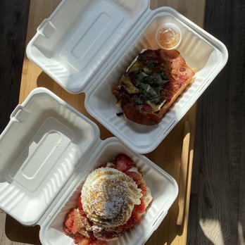 The Waffle Window - Strawberry Cheesecake Waffle + Three B's Waffle - Breakfast & Brunch Near Me - Portland, Oregon The Waffle Window - Strawberry Cheesecake Waffle + Three B's Waffle - Breakfast & Brunch Near Me - Portland, Oregon