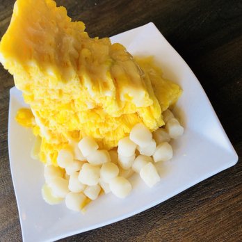 Nu Ice & Drinks - Mango snow with Mochi and condensed milk! - Desserts Near Me - Houston, Texas Nu Ice & Drinks - Mango snow with Mochi and condensed milk! - Desserts Near Me - Houston, Texas