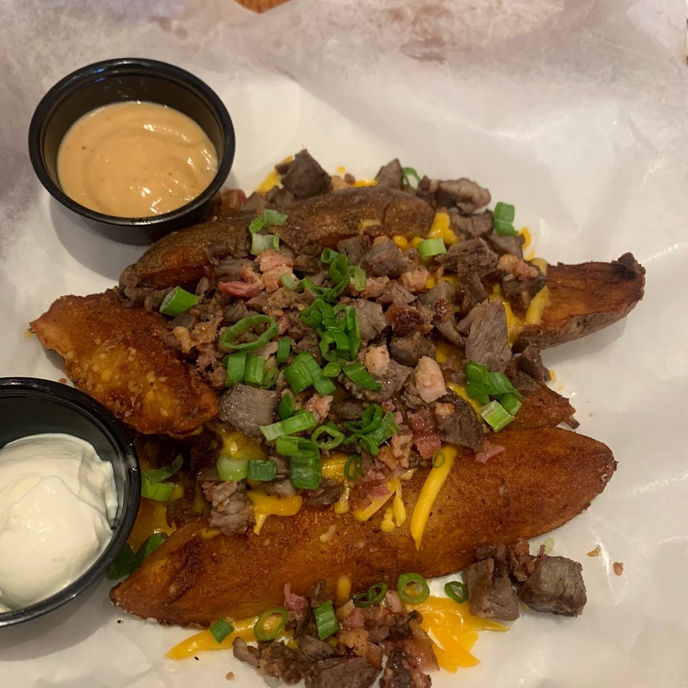 Sizzler - Loaded Potato Wedges - Seafood Near Me - Pinole, California Sizzler - Loaded Potato Wedges - Seafood Near Me - Pinole, California