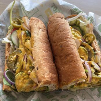 Subway - Turkey Breast toasted sandwich/no mayo, regular mustard and honey mustard, extra jalapeños and loaded w/ veggies - Sandwiches Near Me - La Puente, California Subway - Turkey Breast toasted sandwich/no mayo, regular mustard and honey mustard, extra jalapeños and loaded w/ veggies - Sandwiches Near Me - La Puente, California