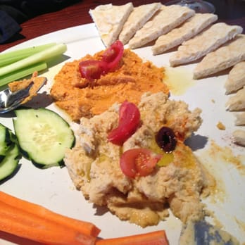 Wine Dive - Hummus: original and roasted pepper with pita and veggies. - Wine Bars Near Me - Wichita, Kansas Wine Dive - Hummus: original and roasted pepper with pita and veggies. - Wine Bars Near Me - Wichita, Kansas