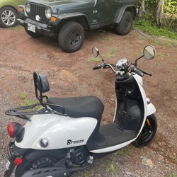 White moped