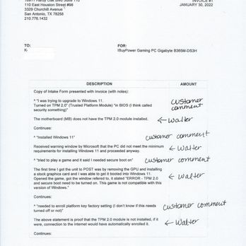 Atek Computer Repair - PC & Mac - page 1 of invoice - IT Services & Computer Repair Near Me - San Antonio, Texas Atek Computer Repair - PC & Mac - page 1 of invoice - IT Services & Computer Repair Near Me - San Antonio, Texas