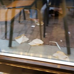 Shake Shack Assembly Row - Patio - full of litter
