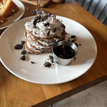 Landmark Bar & Kitchen - So I wanted some pancakes and they had an Oreo pancake. This thing is loaded up. - Salad Near Me - Fort Worth, Texas