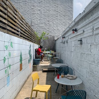 Sunrise Sunset - a patio with tables and chairs - Wine Bars Near Me - Bushwick, New York Sunrise Sunset - a patio with tables and chairs - Wine Bars Near Me - Bushwick, New York