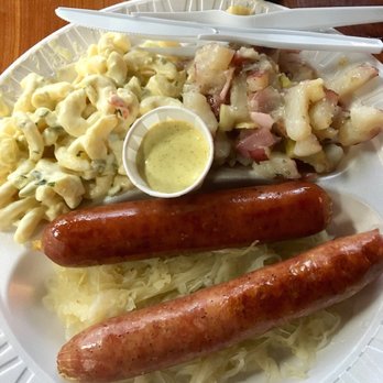Hermann Wurst Haus - Great little German inspired deli style restaurant with fully cooked packaged brats ready to be purchased and taken home. - Meat Shops Near Me - Hermann, Missouri Hermann Wurst Haus - Great little German inspired deli style restaurant with fully cooked packaged brats ready to be purchased and taken home. - Meat Shops Near Me - Hermann, Missouri