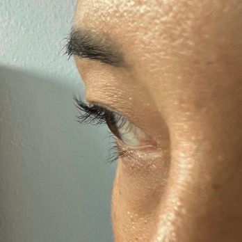 Happy 9 Lashes & Brows - Lash lift & tint after 4 weeks w naturally downward straight lashes. I'm in that awkward stage of half lifted & half going back downward - Eyelash Service Near Me - Buena Park, California
