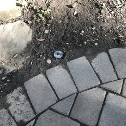 Sprinkler lowered to ground level. Sprinkler lowered to ground level.