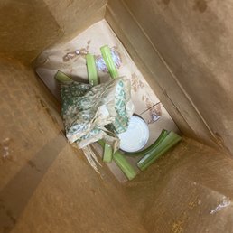 Celery and sauce in the bottom of the bag