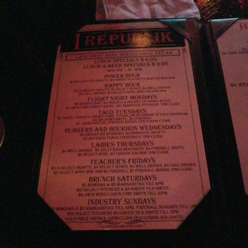 1 Republik - The specials - Sports Bars Near Me - North Arlington, New Jersey