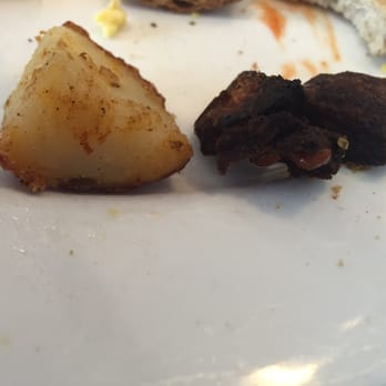 Blue Plate Diner - The over cooked burnt home fries next to a soft one. - Diners Near Me - Middletown, Rhode Island