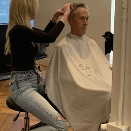 Getting a great haircut by Sheila.