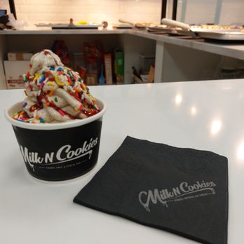 Milk n Cookies - Vanilla ice cream with mix ins - Ice Cream & Frozen Yogurt Near Me - Westwood, New Jersey Milk n Cookies - Vanilla ice cream with mix ins - Ice Cream & Frozen Yogurt Near Me - Westwood, New Jersey