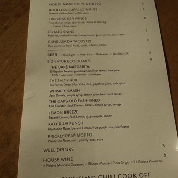 The Oaks Kitchen & Bar - Happy hour menu - American Near Me - Katy, Texas The Oaks Kitchen & Bar - Happy hour menu - American Near Me - Katy, Texas