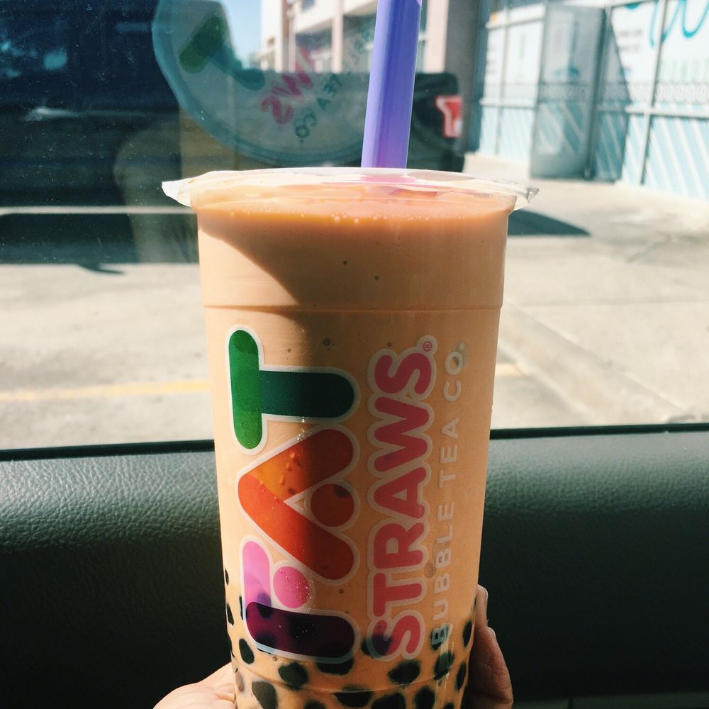 Fat Straws - Large Thai Tea Milkshake with Bubbles - Coffee & Tea Near Me - Plano, Texas Fat Straws - Large Thai Tea Milkshake with Bubbles - Coffee & Tea Near Me - Plano, Texas