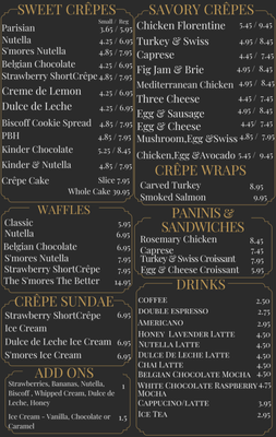 Menu photo 2 The Crepe Club Cafe Tempe, AZ Menu photo 2 The Crepe Club Cafe Tempe, AZ