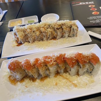 Oki Doki Sushi - crunchy 8 Pieces Dragon Roll and 8 Pieces Hungry Roll (L) - Sushi Bars Near Me - Hermosa Beach, California Oki Doki Sushi - crunchy 8 Pieces Dragon Roll and 8 Pieces Hungry Roll (L) - Sushi Bars Near Me - Hermosa Beach, California