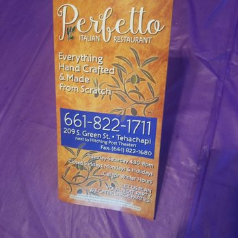 Perfetto Italian Restaurant - To go Menu 2020 - Italian Near Me - Tehachapi, California Perfetto Italian Restaurant - To go Menu 2020 - Italian Near Me - Tehachapi, California