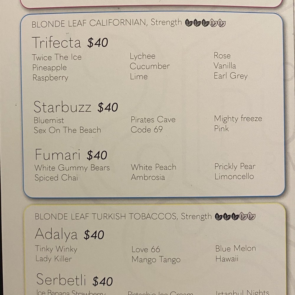 Hookah bar at AURA - Menu - Hookah Bars Near Me - Miami Beach, Florida