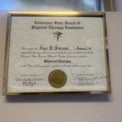 Nature Coast Physical Therapy & Rehab - Jaya Gurnani License since they would not give me a card!!