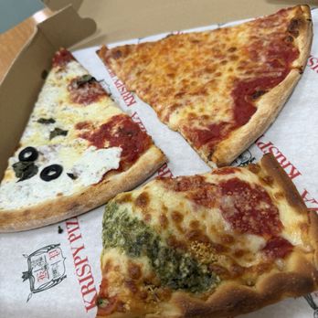 Krispy Pizza  - A nice selection. The trio (square slice) is my favorite of this set. - Pizza Near Me - Brooklyn, New York