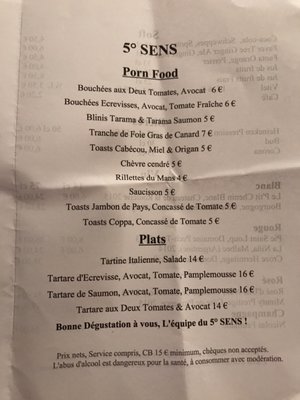 Menu photo 2 5eme Sens Paris, 75