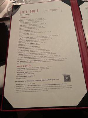 Menu photo 1 Eiffel Tower Restaurant Las Vegas, NV