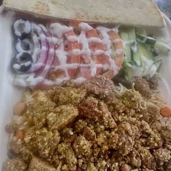 Halal Khorasan kabob & Gyro - Falafel Plate-Rice was amazing, falafel was flavored and parts were too crunchy, all veggies fresh. - Halal Near Me - Carmichael, California