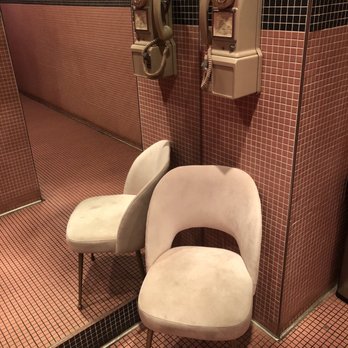 Jim Brady's - Fun dial phone in the pink bathroom - American Near Me - Royal Oak, Michigan
