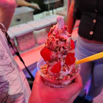 Swirls Soft Serve - Cherry bomb kids size - Ice Cream & Frozen Yogurt Near Me - Upland, California Swirls Soft Serve - Cherry bomb kids size - Ice Cream & Frozen Yogurt Near Me - Upland, California