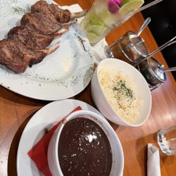 El Churrascaso Brazilian Grill - Lamb chops. White rice. Black bean. caipirinha.