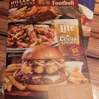 Miller's Ale House - Colorful menus make it easy to decide. - Sports Bars Near Me - Dawsonville, Georgia