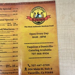 El Patron - Take out menu
