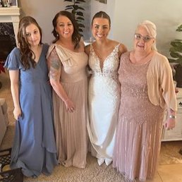 All dresses were done by Sharon minus the blue one!