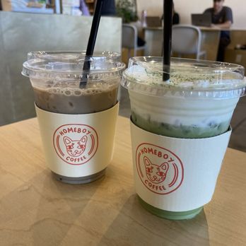 Homeboy Coffee - hojicha and matcha lattes - Coffee & Tea Near Me - Artesia, California