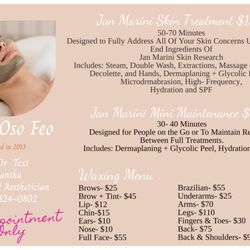 Spa Oso Feo - 2023 Service Menu
