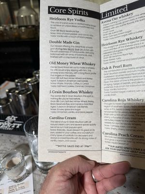 Menu photo 1 Six and Twenty Distillery Greenville, SC