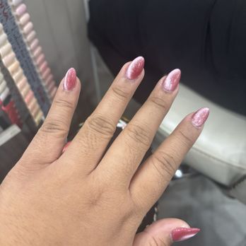 Riches Nail Spa - Acrylic, short almond shape, cat eye nail - Nail Salons Near Me - Bakersfield, California Riches Nail Spa - Acrylic, short almond shape, cat eye nail - Nail Salons Near Me - Bakersfield, California