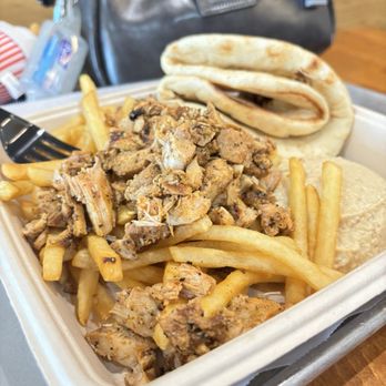 The Kebab Shop - Chicken shwarma plate w/ fries + hummus - Mediterranean Near Me - Burbank, California