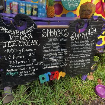 Coconut Glen's Ice Cream - Menu - Ice Cream & Frozen Yogurt Near Me - Nahiku, Hawaii
