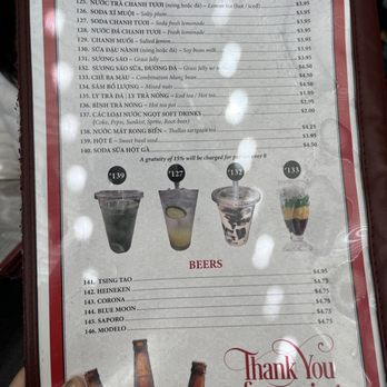 Minh Ky Restaurant - Drink menu - Chinese Near Me - San Diego, California Minh Ky Restaurant - Drink menu - Chinese Near Me - San Diego, California