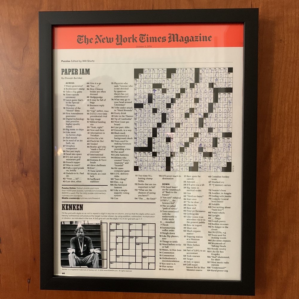 Song Art Frame Shop - A friend passed away and was a big fan of the Crossword. Which we framed & gave away several as gifts at JT's memorial! - Art Galleries Near Me - Randolph, New Jersey