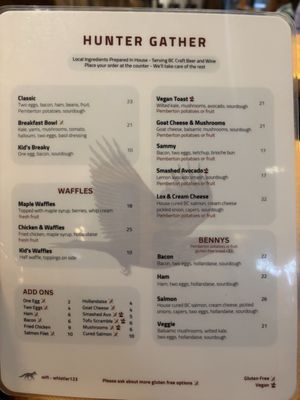 Menu photo 2 Hunter Gather Whistler, BC
