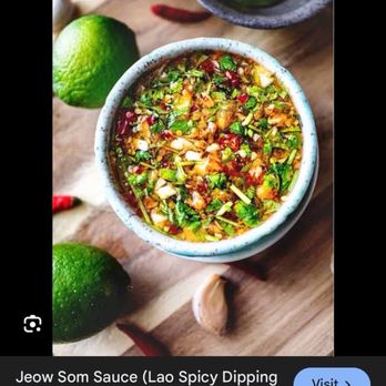 Thai Thai Cuisine - Jeow? Spell check! Lisa had the kitchen make this when I asked for spicy dipping sauce, the best sauce I've ever had!! - Thai Near Me - Escondido, California Thai Thai Cuisine - Jeow? Spell check! Lisa had the kitchen make this when I asked for spicy dipping sauce, the best sauce I've ever had!! - Thai Near Me - Escondido, California